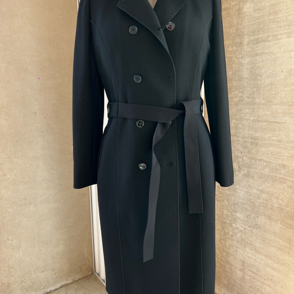 Dolce & Gabbana Black Trench Coat with Wide Lapels